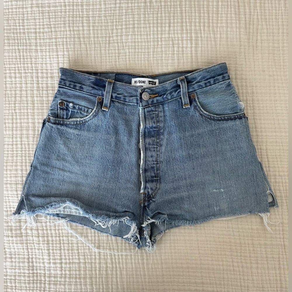 Levi’s Re/Done Denim Cut Off Shorts Button Fly 26